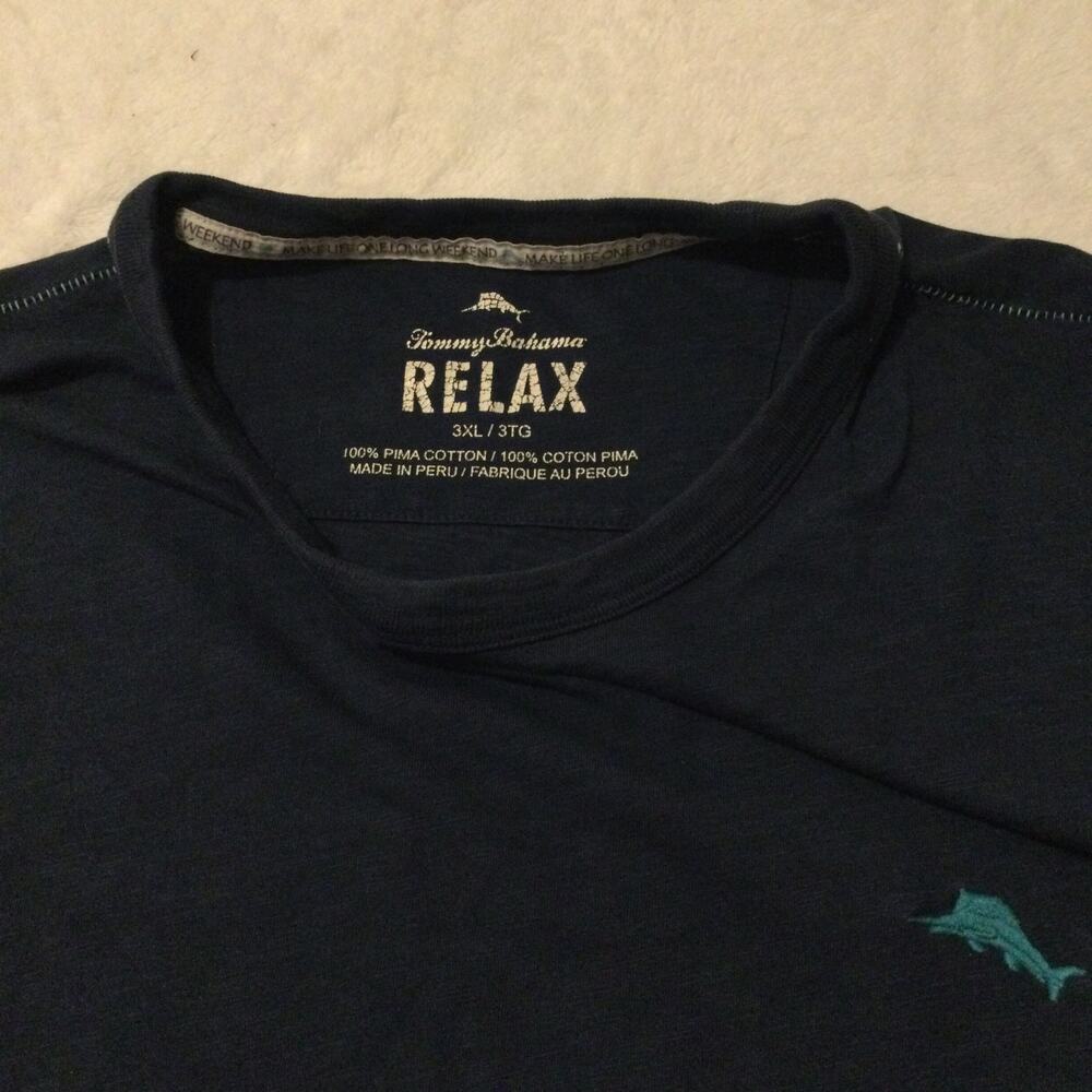 Tommy Bahama Navy Blue Long Sleeve Shirt Palm Spring Mens Size‎ 3XL - Picture 3 of 11